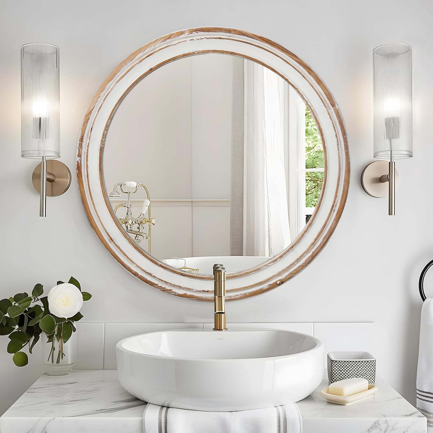 27.5 inches Round Farmhouse Wall Mirro