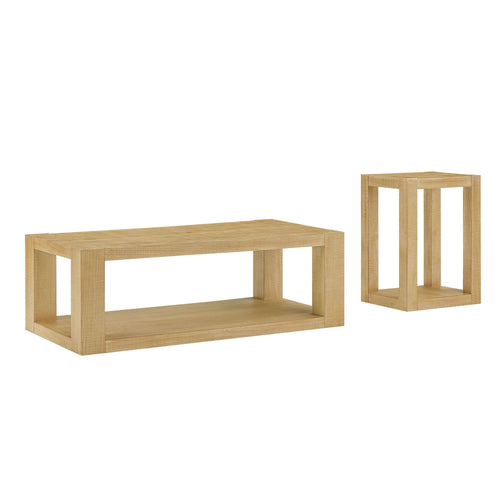 2-Piece Modern 2-Tier Rectangle Coffee Table Set