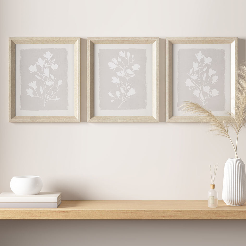 3-Piece Wall Art Set with Botanical Floral