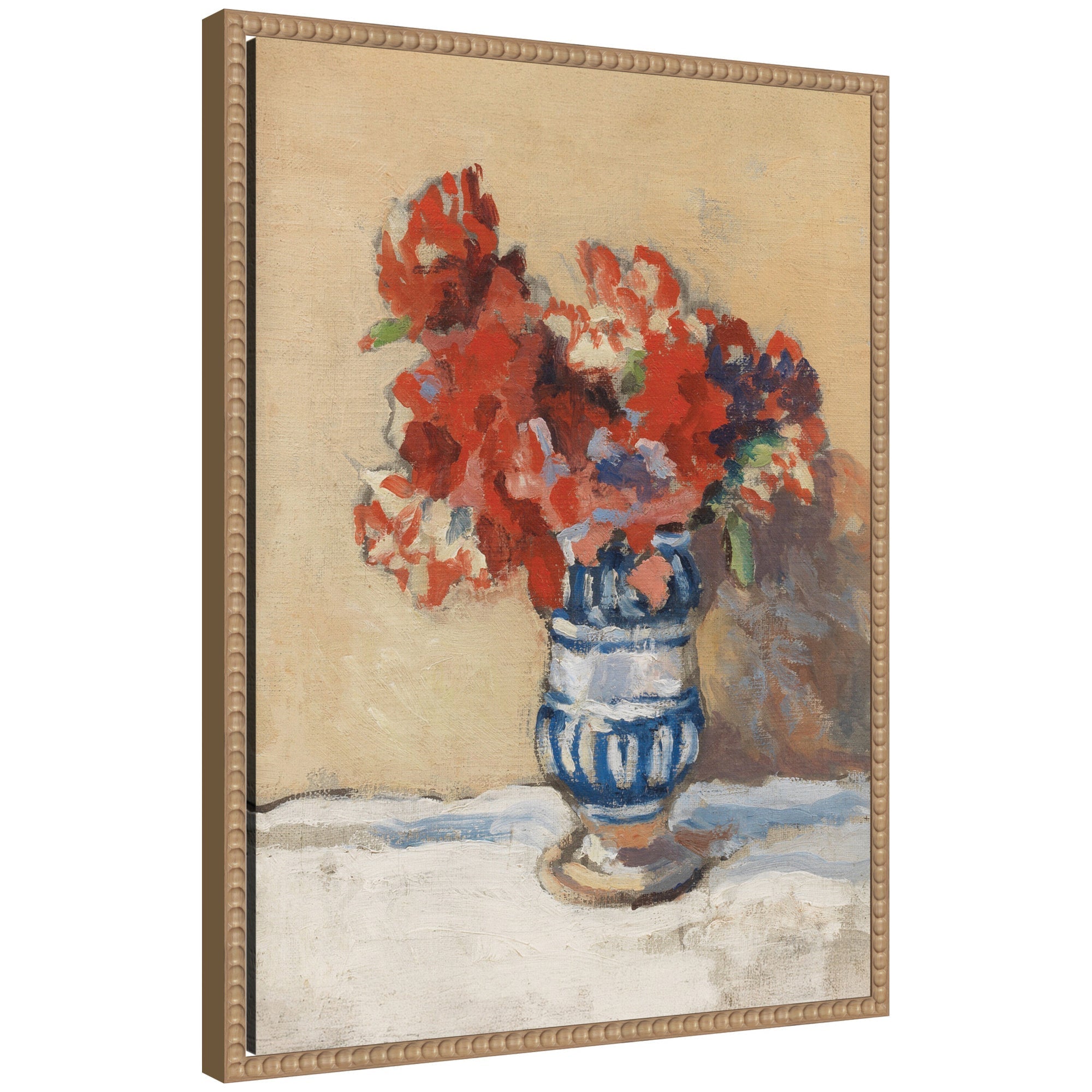 Flowers in a Blue Vase by Christopher Wood by Nostalgia Prints Framed Canvas Wall Art Print