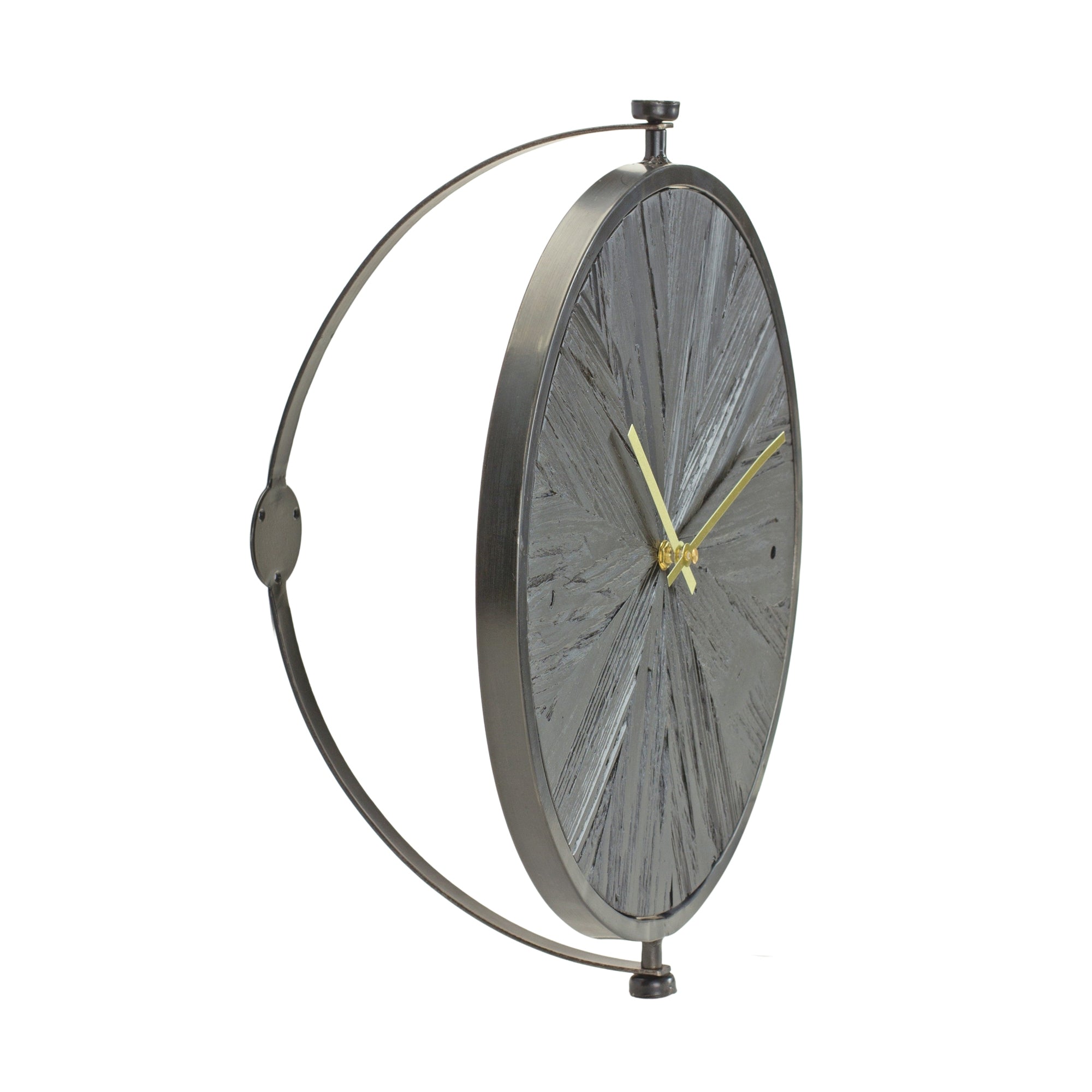 Modern Wood Wall Clock with Suspended Stand 16.25"